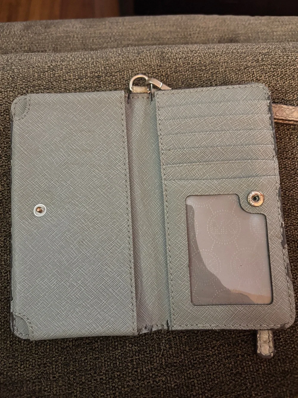 Michael Kors Taupe Snake-Embossed Wristlet